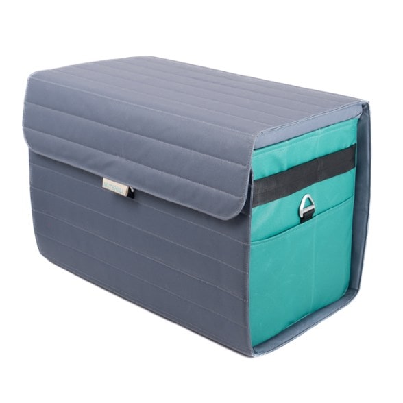 EcoChill cooler with flip-top opening showcasing interior space for drinks.