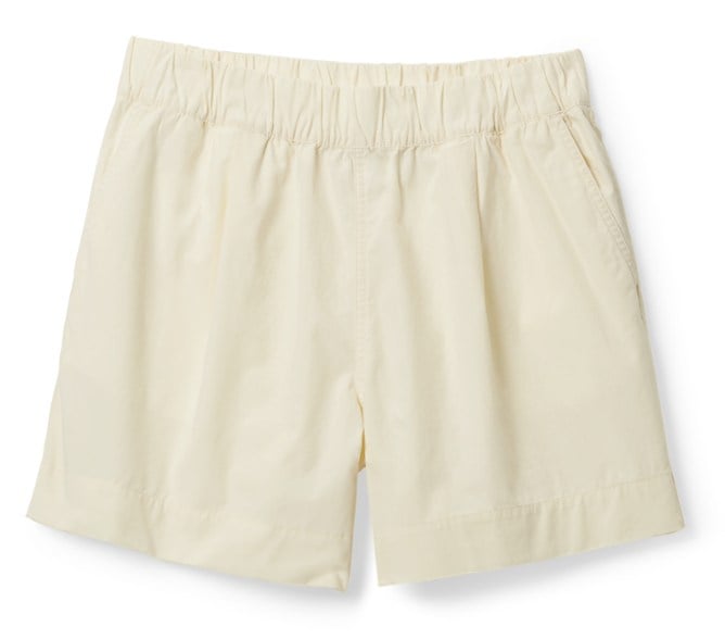 Front view of BugsAway women's hiking shorts showcasing pockets and fabric texture.