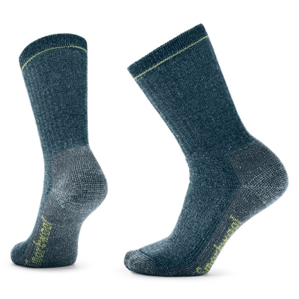 Close-up of eco-friendly merino wool hiking socks for women, showcasing cushioning and arch support.