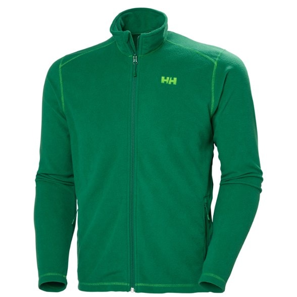 Front view of the Eco-Friendly Daybreaker Fleece Jacket for Men, showcasing the high collar and zippered pockets.