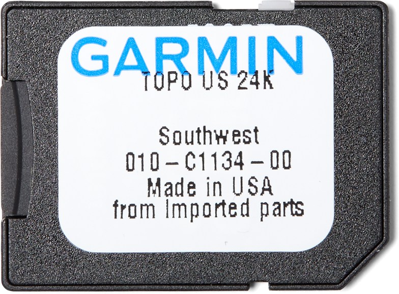 Garmin Topo U.S. 24K Southwest microSD card showing Arizona trails and topographic details.