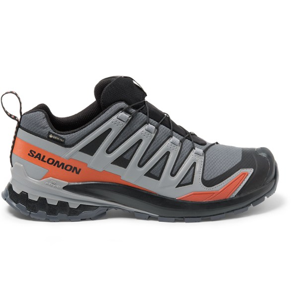 Salomon XA Pro 3D V9 GORE-TEX Trail Shoes showing side view on rocky terrain.