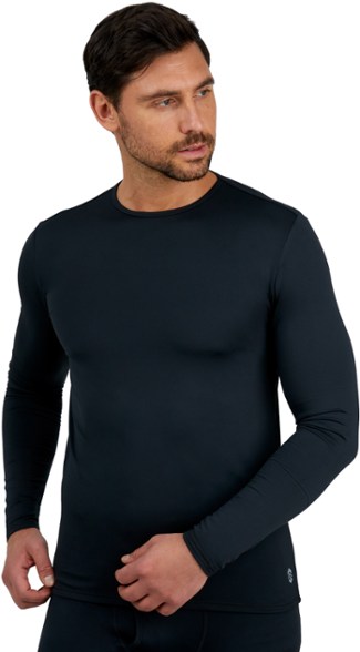 Close-up view of Microtech Heat men's thermal shirt highlighting the fabric texture and design.