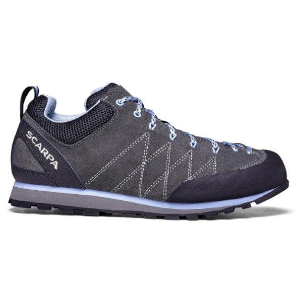 Scarpa Women's Crux Approach Shoes showcasing the suede upper and Vibram outsole.