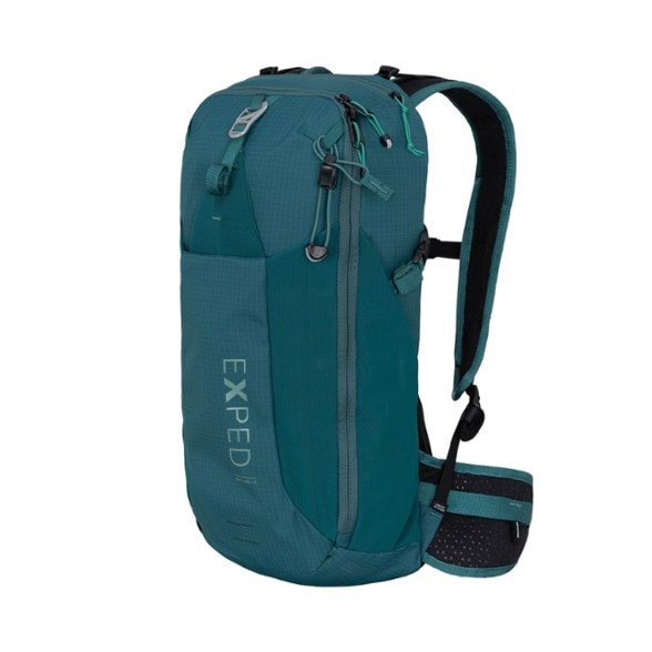 Skyline 12L hiking backpack side view showcasing its ergonomic design
