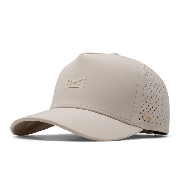 Melin Hydrolite Adventure Hat shown in outdoor setting, showcasing its quick-drying fabric and UPF 50+ protection.
