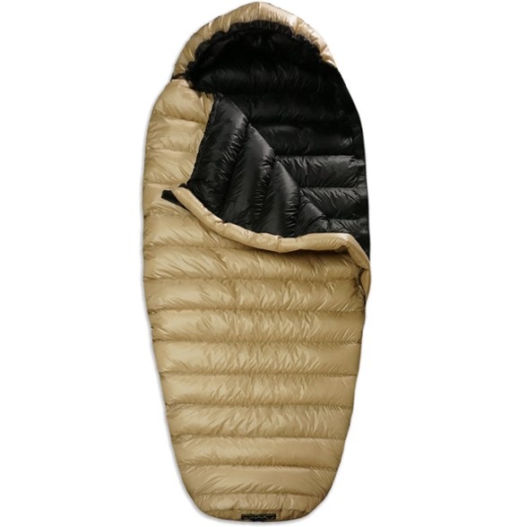DreamLite 35 sleeping bag displayed in a forest setting, showcasing its ultralight design.