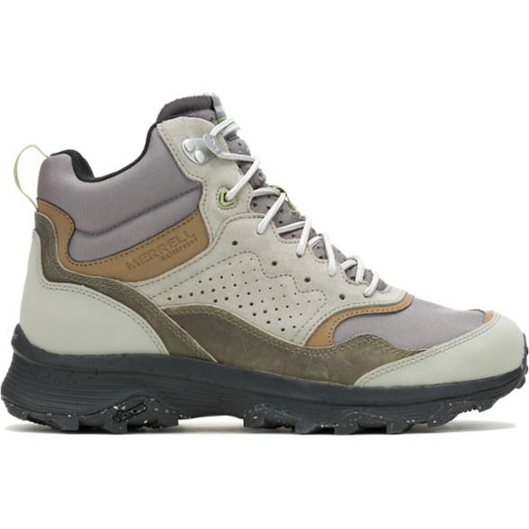 Side view of Merrell TrailGuard Mid waterproof boots showing suede and mesh upper