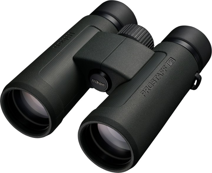 Close-up view of Nikon Prostaff P3 binoculars showing lens clarity for wildlife viewing.