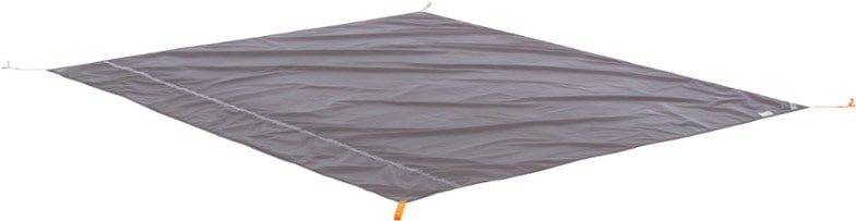 Big Agnes Salt Creek SL3 Tent Footprint laid out for camping, showcasing its dimensions and lightweight material.