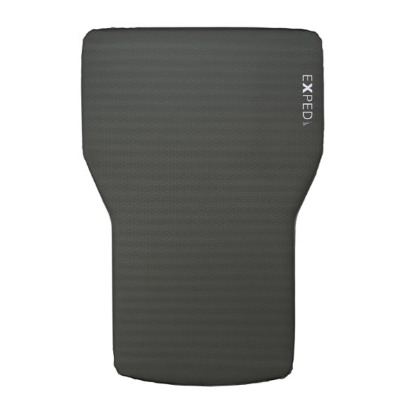 Exped MegaMat Auto sleeping pad in a truck bed, showcasing its perfect fit for camping trips.