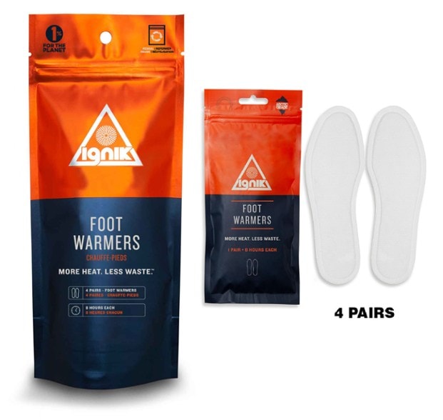 Ignik foot warmer pack showing all four warmers ready for use.