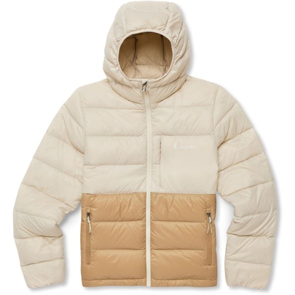Front view of Cotopaxi Fuego Max Hooded Down Jacket showcasing wider baffles and chest pocket