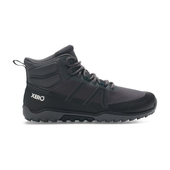 Side view of XeroScrambler Trail Mid women's hiking boots showcasing breathable mesh and ankle support