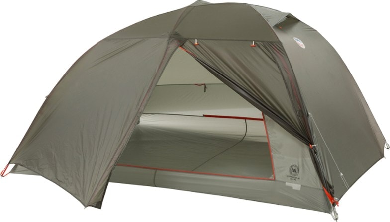 Interior view of the Big Agnes Copper Spur UL2 XL tent highlighting its spacious design and gear pockets.