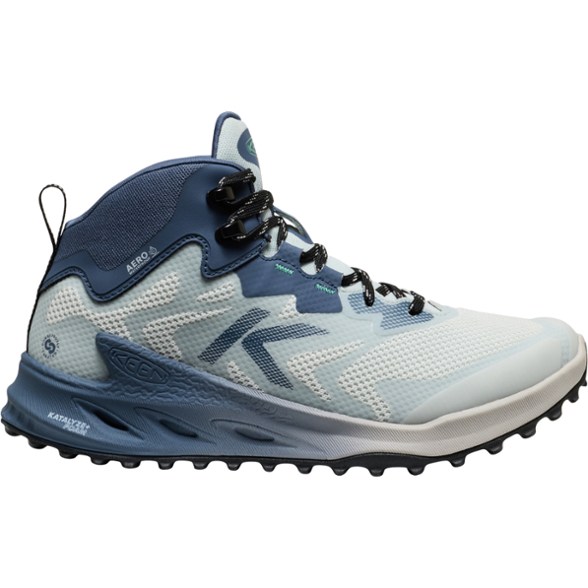 Zionic NXT Women's hiking boots showcasing the breathable mesh upper and TPU overlays from a side angle.