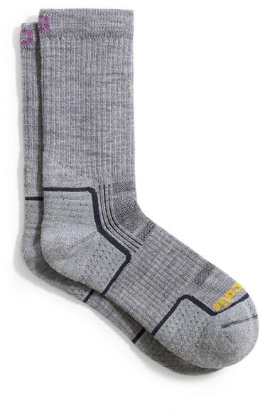 Front view of ToughCutie Eve hiking socks showcasing soft cushioning and merino wool fabric.