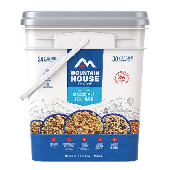 Mountain House Adventure Bucket featuring Beef Stroganoff and Granola